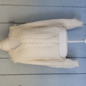 Alpaca Sweater Wool Sweater Line the Label Petra Sweater Ivory Fringe Tassels